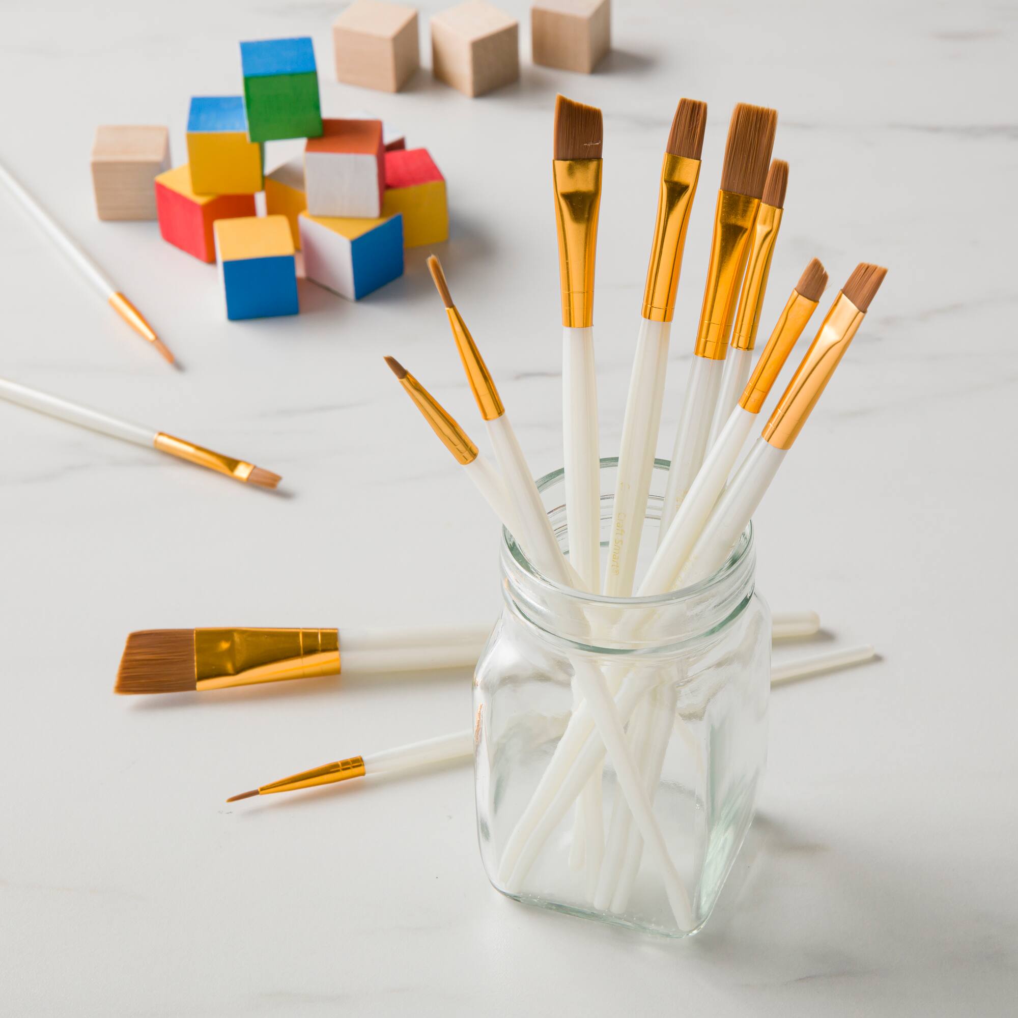 6 Pack: Brown Taklon Super Value Paintbrush Pack by Craft Smart®